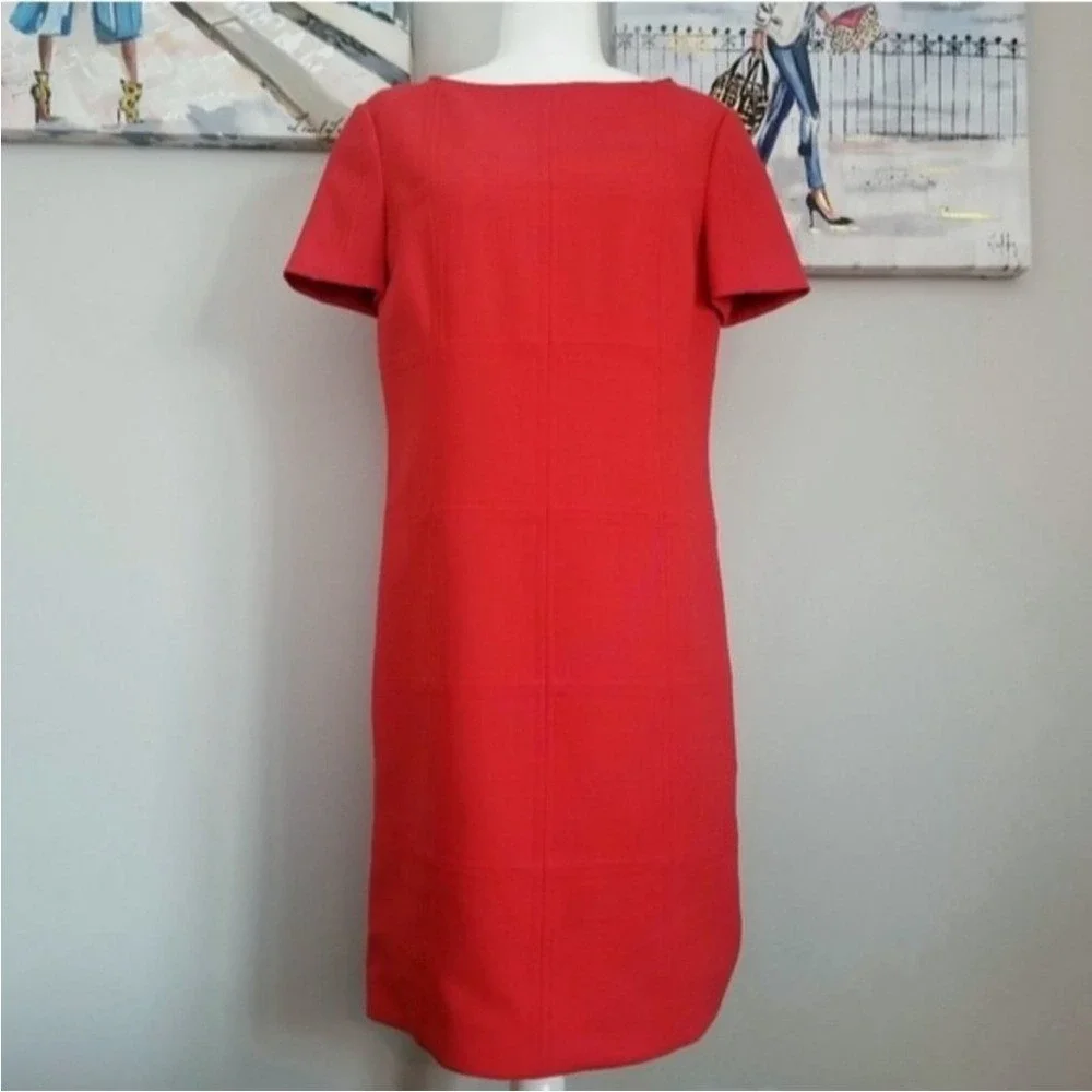 Tory‎ Burch Red Short Sleeve Crew Neck Mini Dress Size 6 Quiet Luxury